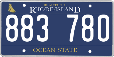 RI license plate 883780
