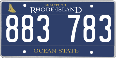RI license plate 883783