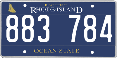 RI license plate 883784