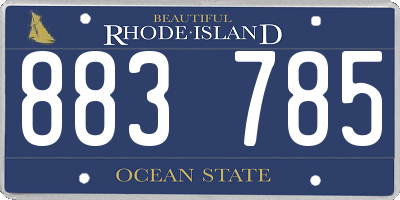 RI license plate 883785