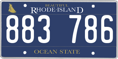 RI license plate 883786