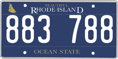 RI license plate 883788