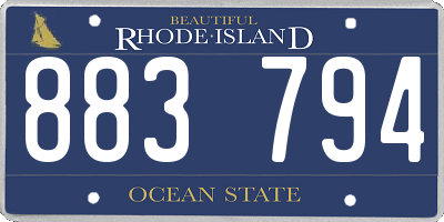 RI license plate 883794
