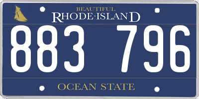 RI license plate 883796