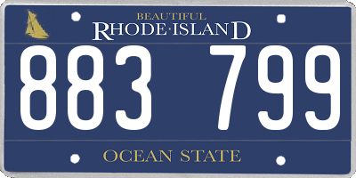 RI license plate 883799