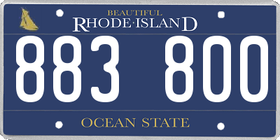 RI license plate 883800