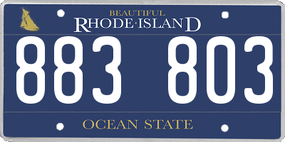 RI license plate 883803