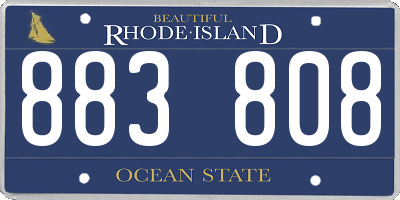 RI license plate 883808