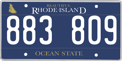 RI license plate 883809
