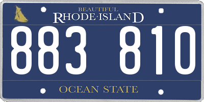 RI license plate 883810