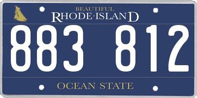 RI license plate 883812