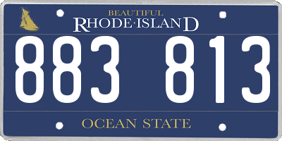 RI license plate 883813