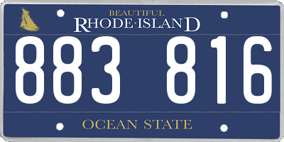 RI license plate 883816