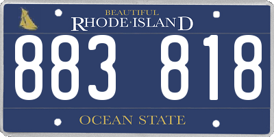 RI license plate 883818