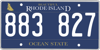 RI license plate 883827