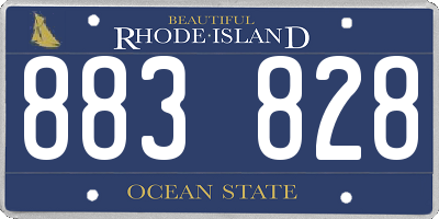 RI license plate 883828