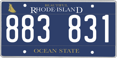 RI license plate 883831