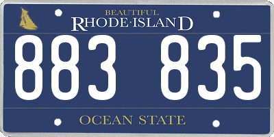 RI license plate 883835