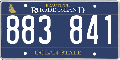 RI license plate 883841