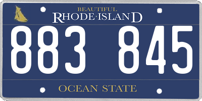 RI license plate 883845
