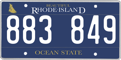RI license plate 883849
