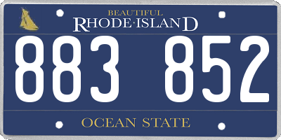 RI license plate 883852