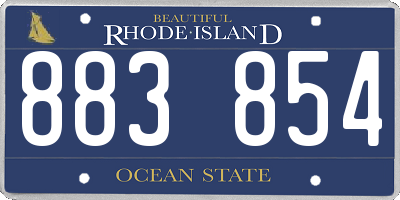 RI license plate 883854