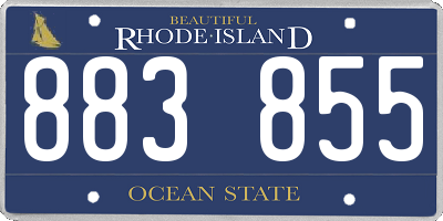RI license plate 883855