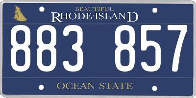 RI license plate 883857