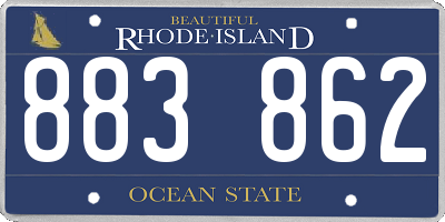 RI license plate 883862
