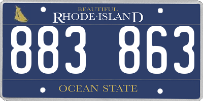 RI license plate 883863