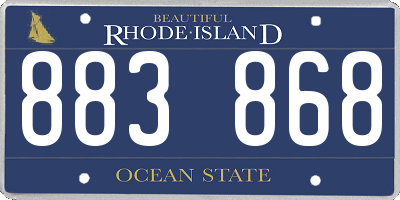 RI license plate 883868