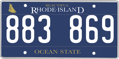 RI license plate 883869