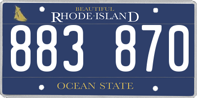 RI license plate 883870