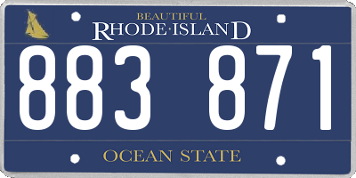 RI license plate 883871