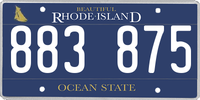 RI license plate 883875