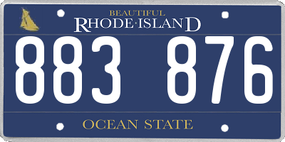 RI license plate 883876