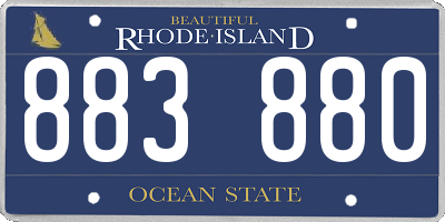 RI license plate 883880