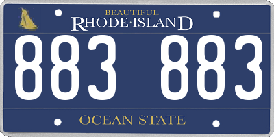 RI license plate 883883