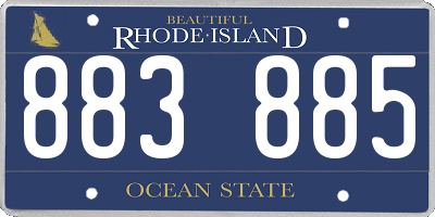 RI license plate 883885