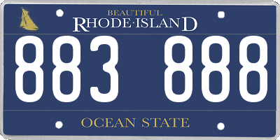 RI license plate 883888
