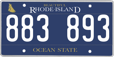 RI license plate 883893
