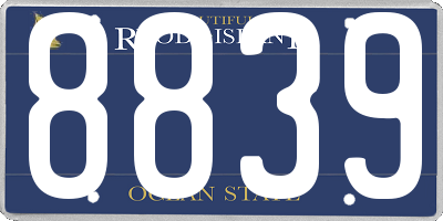 RI license plate 8839