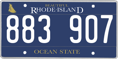 RI license plate 883907