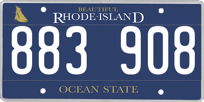 RI license plate 883908