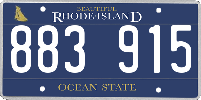RI license plate 883915