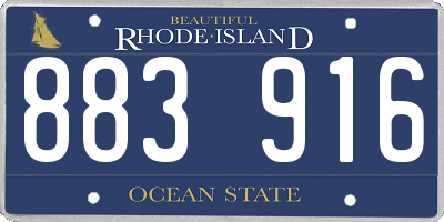 RI license plate 883916