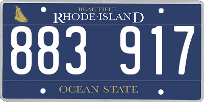RI license plate 883917