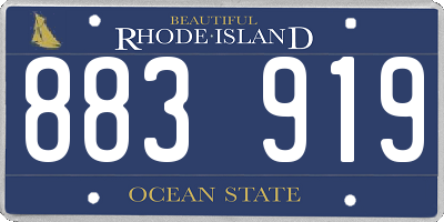 RI license plate 883919