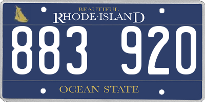 RI license plate 883920